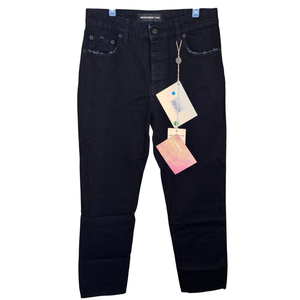Department Five women’s black denim carma button fly straight leg pants NWT 28